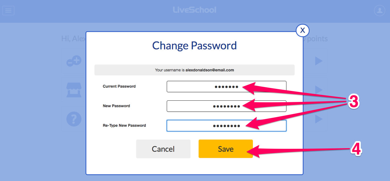 How to Change a Student Password from the Student App with LiveSchool